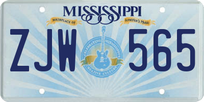 MS license plate ZJW565