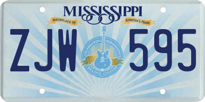 MS license plate ZJW595