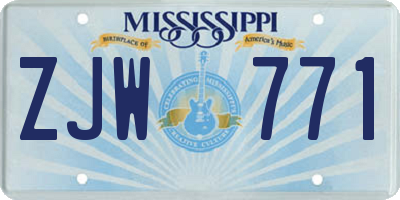 MS license plate ZJW771