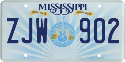 MS license plate ZJW902