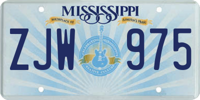 MS license plate ZJW975