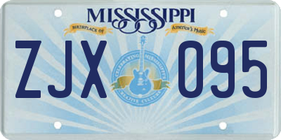 MS license plate ZJX095