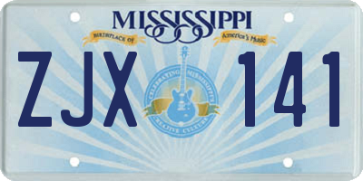 MS license plate ZJX141