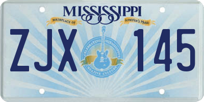 MS license plate ZJX145
