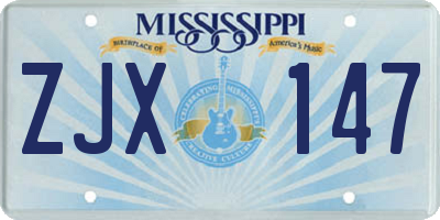 MS license plate ZJX147
