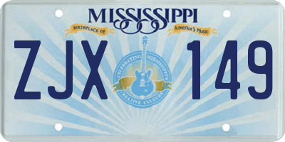 MS license plate ZJX149