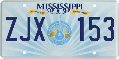 MS license plate ZJX153