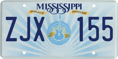 MS license plate ZJX155