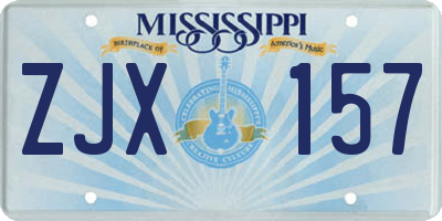 MS license plate ZJX157
