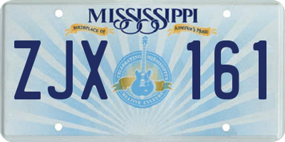 MS license plate ZJX161