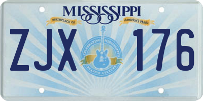 MS license plate ZJX176
