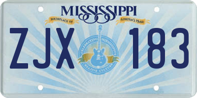 MS license plate ZJX183