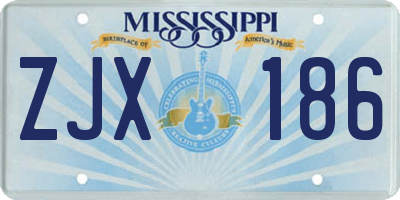 MS license plate ZJX186