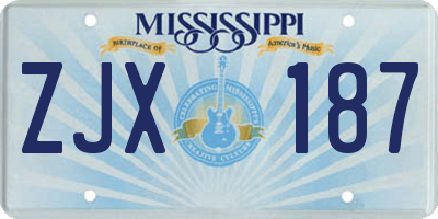 MS license plate ZJX187