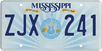 MS license plate ZJX241