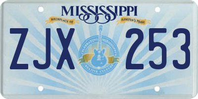 MS license plate ZJX253