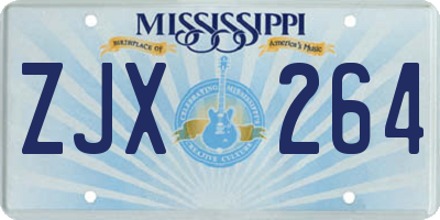 MS license plate ZJX264