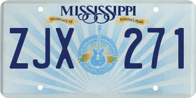 MS license plate ZJX271