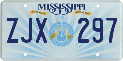 MS license plate ZJX297