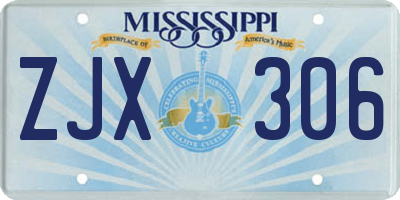 MS license plate ZJX306