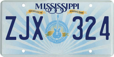 MS license plate ZJX324