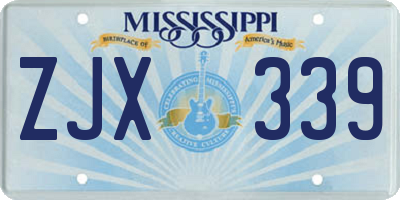 MS license plate ZJX339