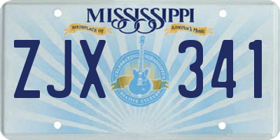 MS license plate ZJX341