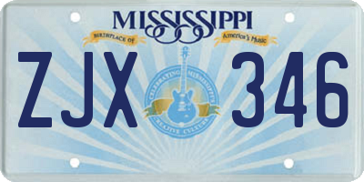 MS license plate ZJX346