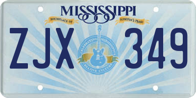 MS license plate ZJX349