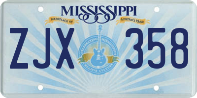MS license plate ZJX358