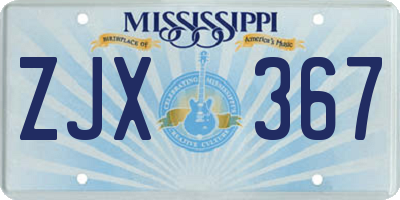 MS license plate ZJX367