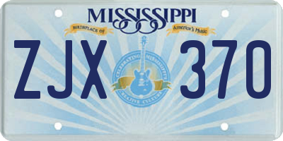 MS license plate ZJX370