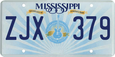 MS license plate ZJX379