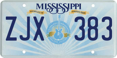 MS license plate ZJX383