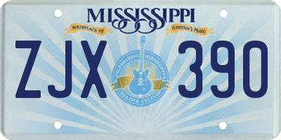 MS license plate ZJX390