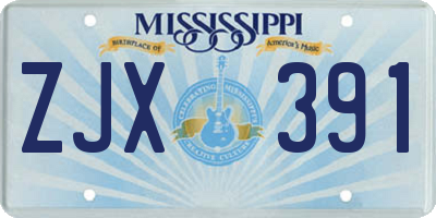 MS license plate ZJX391