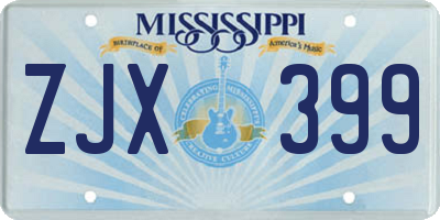 MS license plate ZJX399