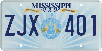 MS license plate ZJX401