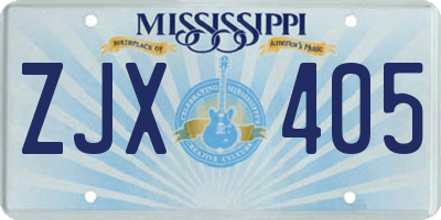 MS license plate ZJX405