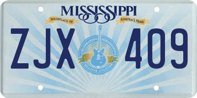 MS license plate ZJX409