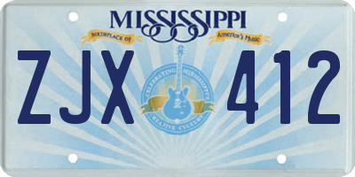 MS license plate ZJX412