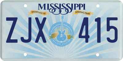 MS license plate ZJX415