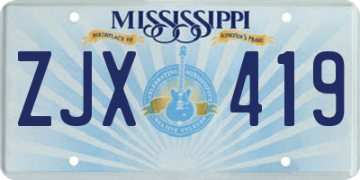 MS license plate ZJX419