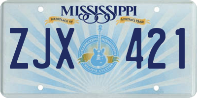 MS license plate ZJX421