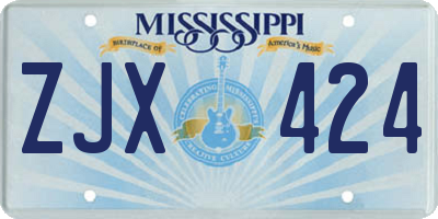 MS license plate ZJX424