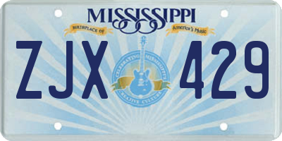 MS license plate ZJX429