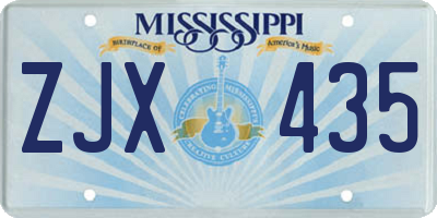 MS license plate ZJX435