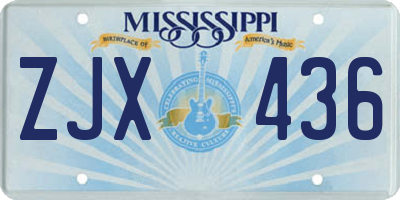 MS license plate ZJX436