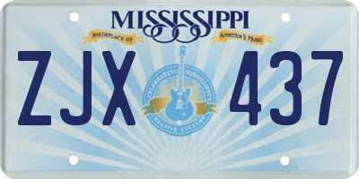 MS license plate ZJX437