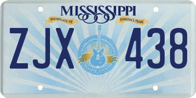MS license plate ZJX438